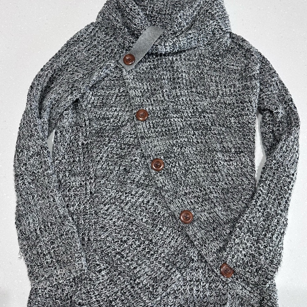 Gray Button-Up Women’s Sweater